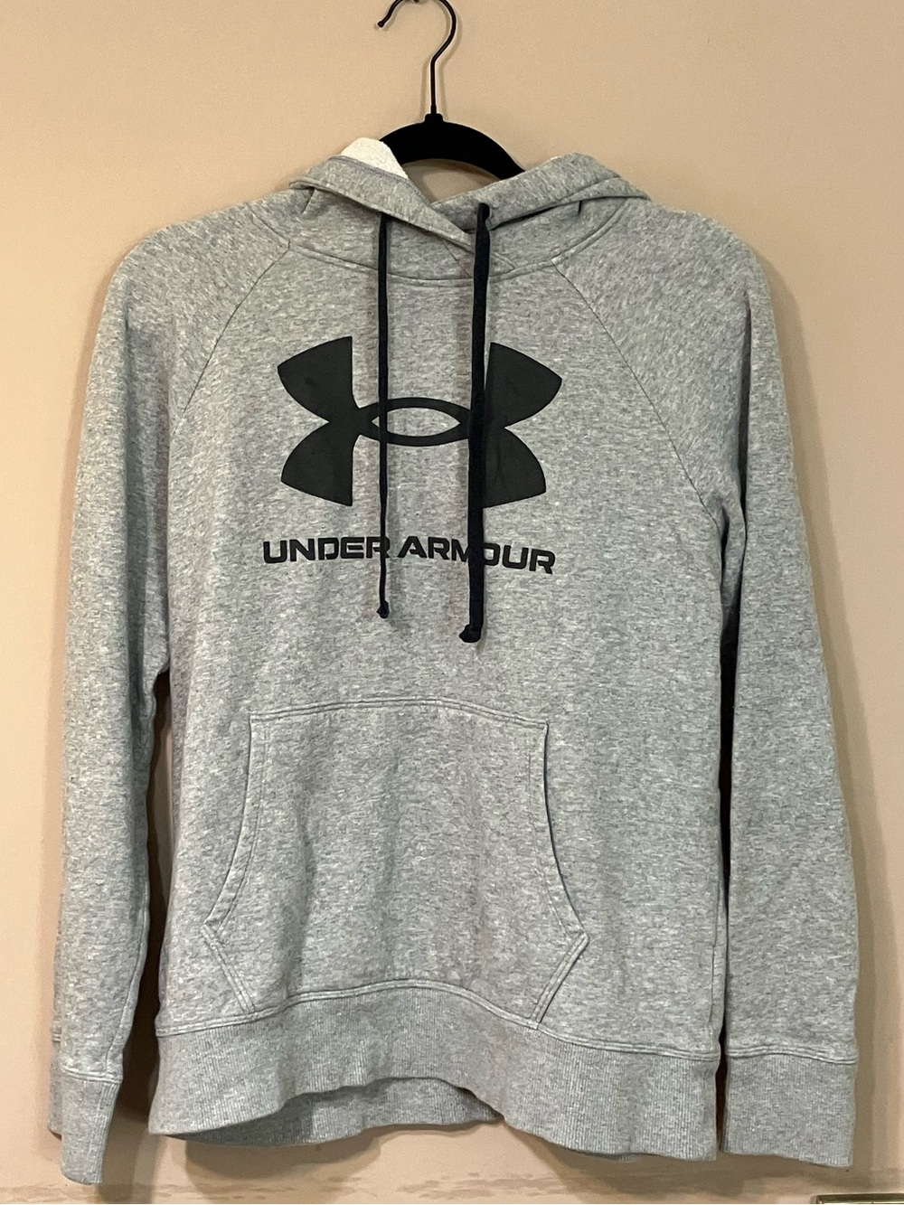 Under Armour Men’s Crewneck Hoodie - Light Gray with Black Logo
